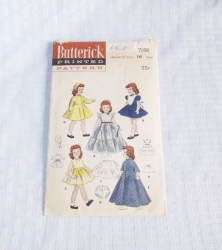 7156 1950S 14'' FASHION DOLL DRESSES, COAT, HAT,  UNDIES PATTERN